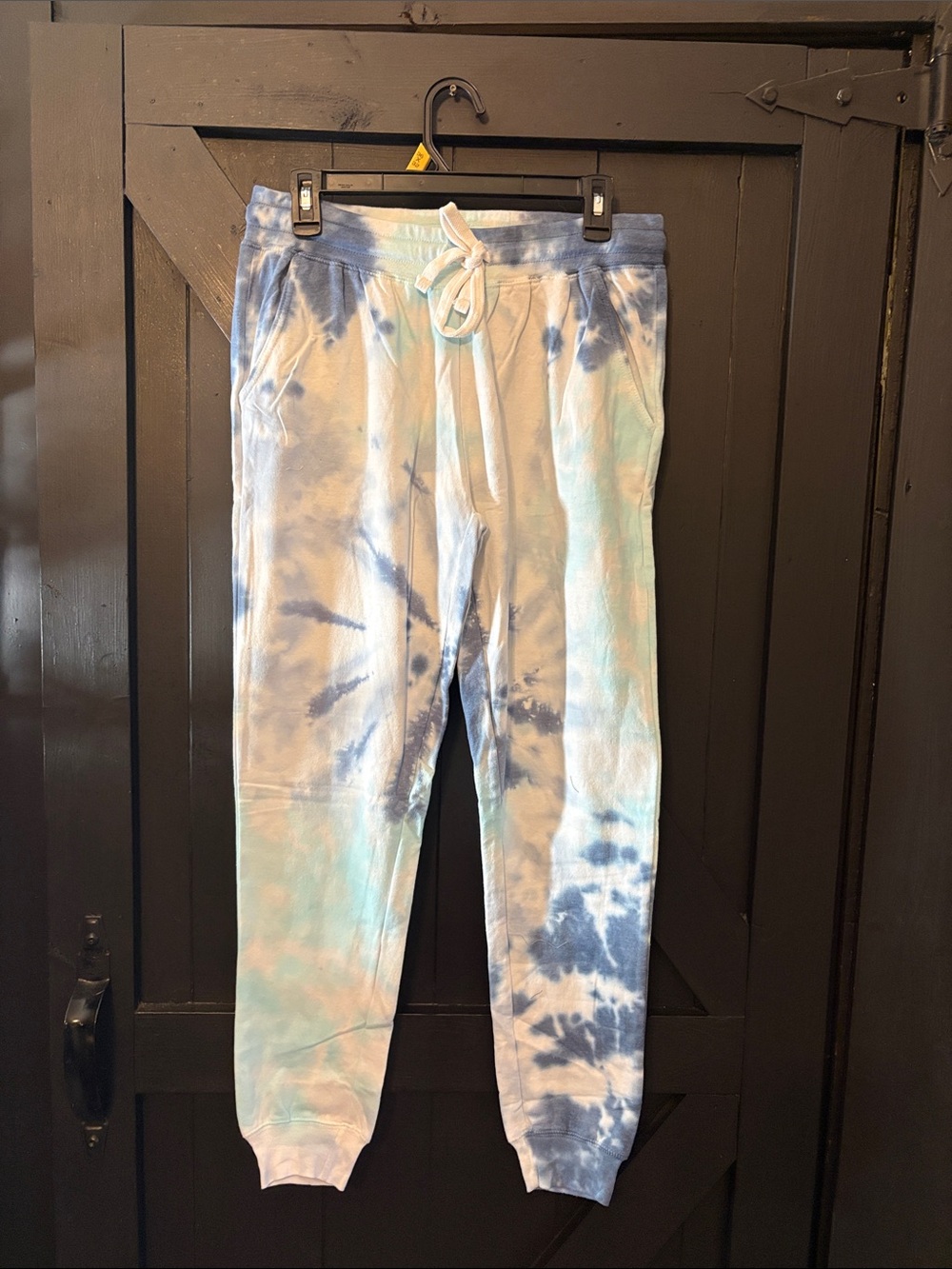 Tie-Dye Blue & White Drawstring Joggers